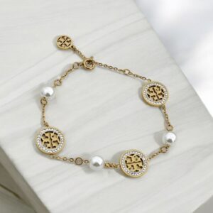 دستبند مرواریدی توری برچ